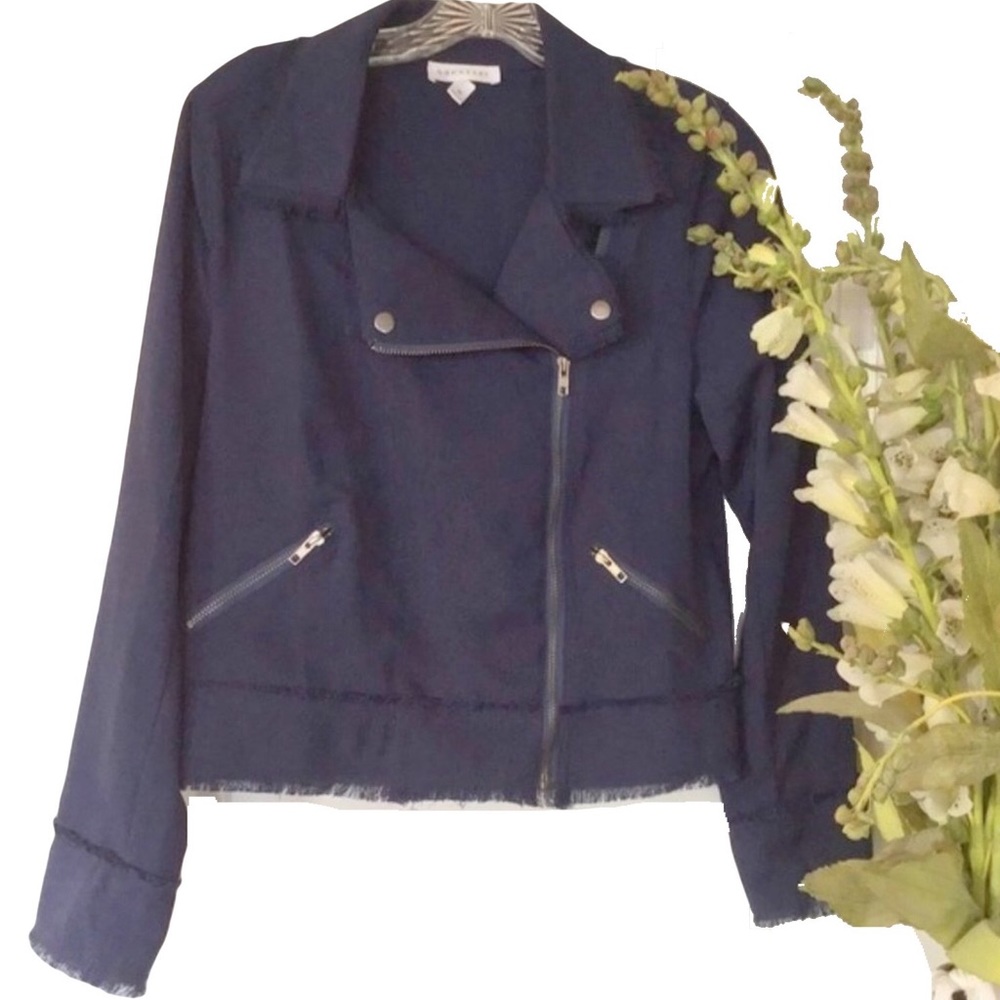 DownEast Jacket Deconstructed Hem & Cuffs.  Lightweight Navy Moto.